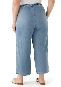 Plus Pull On Capri Jeans