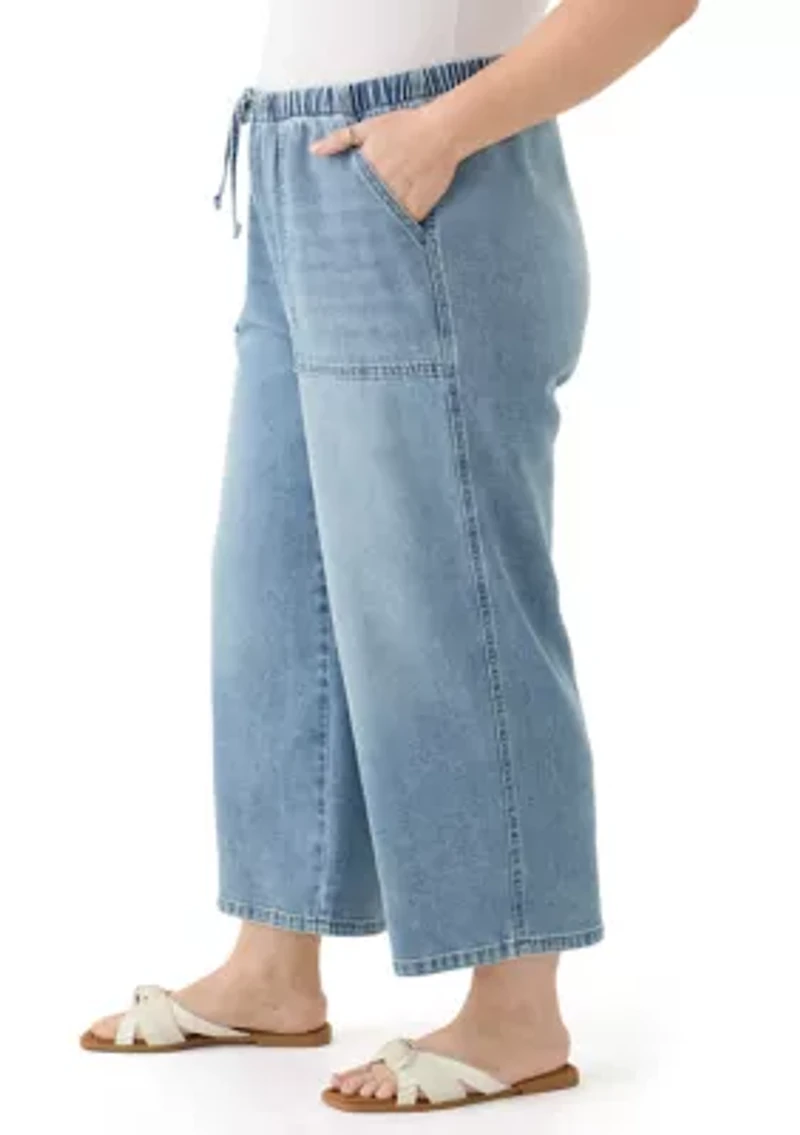 Plus Pull On Capri Jeans