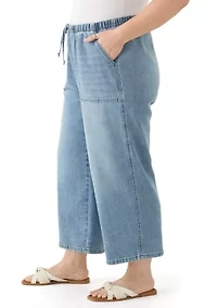 Plus Pull On Capri Jeans