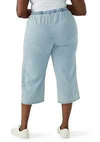 Plus Pork Chop Pocket Pull On Cropped Pants