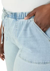 Plus Pork Chop Pocket Pull On Cropped Pants