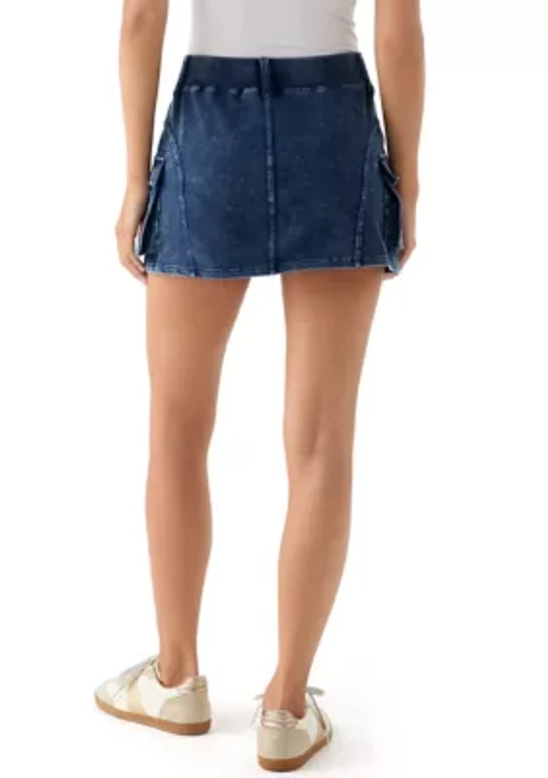 Women's Ribbed Waist Utility Mini Skirt
