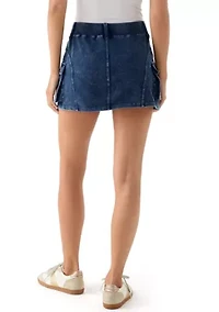 Women's Ribbed Waist Utility Mini Skirt