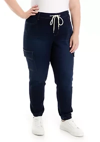 Plus Knit Woven Joggers