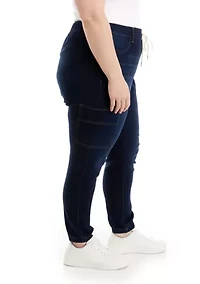 Plus Knit Woven Joggers