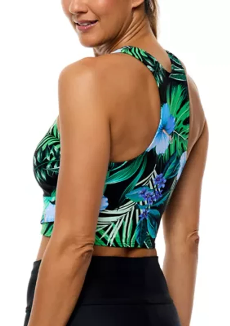 Aloha Static High Neck Swim Sports Bra