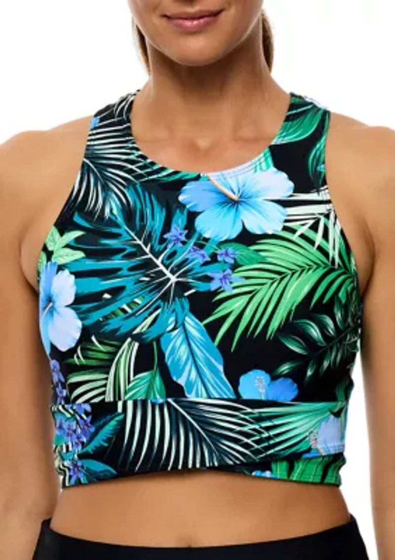 Aloha Static High Neck Swim Sports Bra