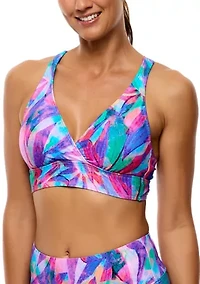 Island Retreat 25 Min Surplice Sports Bra Swim Top