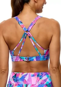 Island Retreat 25 Min Surplice Sports Bra Swim Top