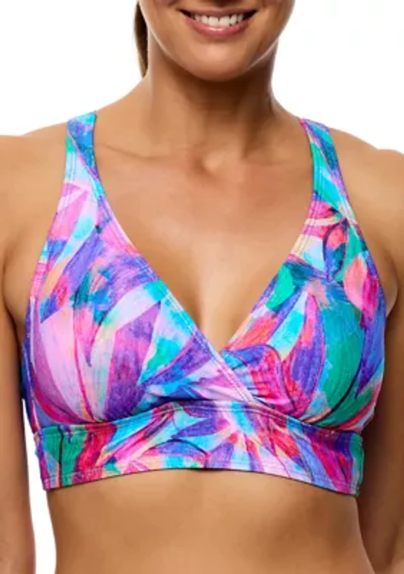 Island Retreat 25 Min Surplice Sports Bra Swim Top