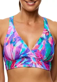 Island Retreat 25 Min Surplice Sports Bra Swim Top