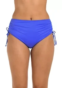 Solid Adjustable Mid Rise Swim Bottoms