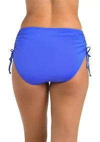 Solid Adjustable Mid Rise Swim Bottoms