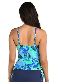 Aegean Tropics Side Shirred Tankini Top