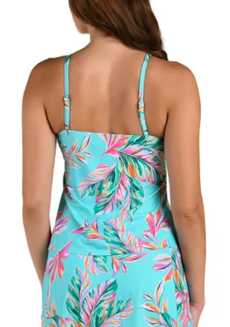 Women's Ibiza Palms Cut Out High Neck Tankini