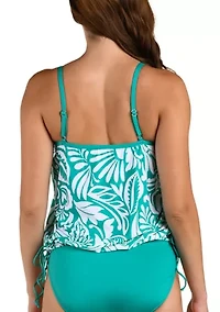 Women's Ornate Blouson Tankini Swim Top