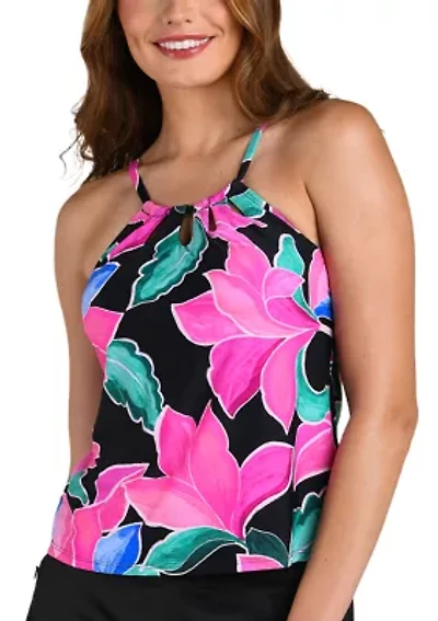 Women's Montage Floral High Neck Tankini Swim Top