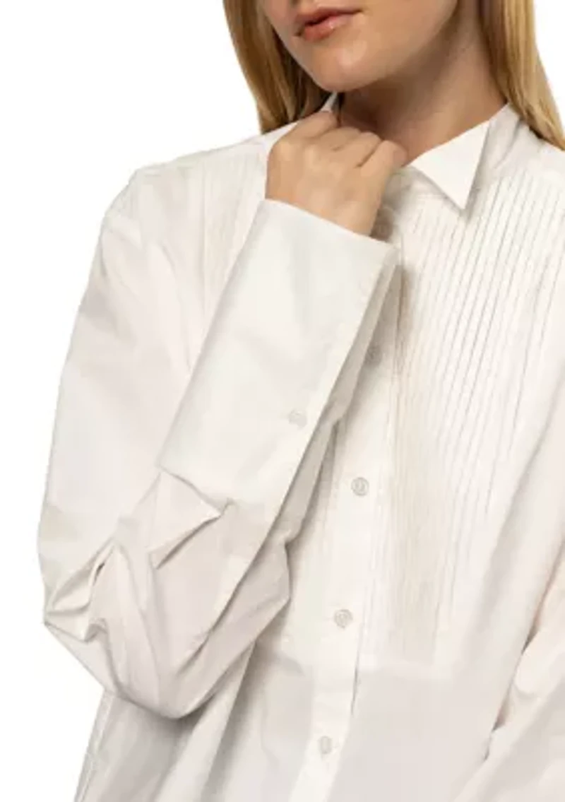 New Era Tuxedo Shirt with Accordian Pleat Details