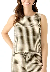 Women's Sleeveless Gingham Woven Top