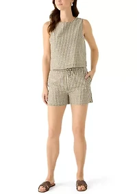 Women's Sleeveless Gingham Woven Top