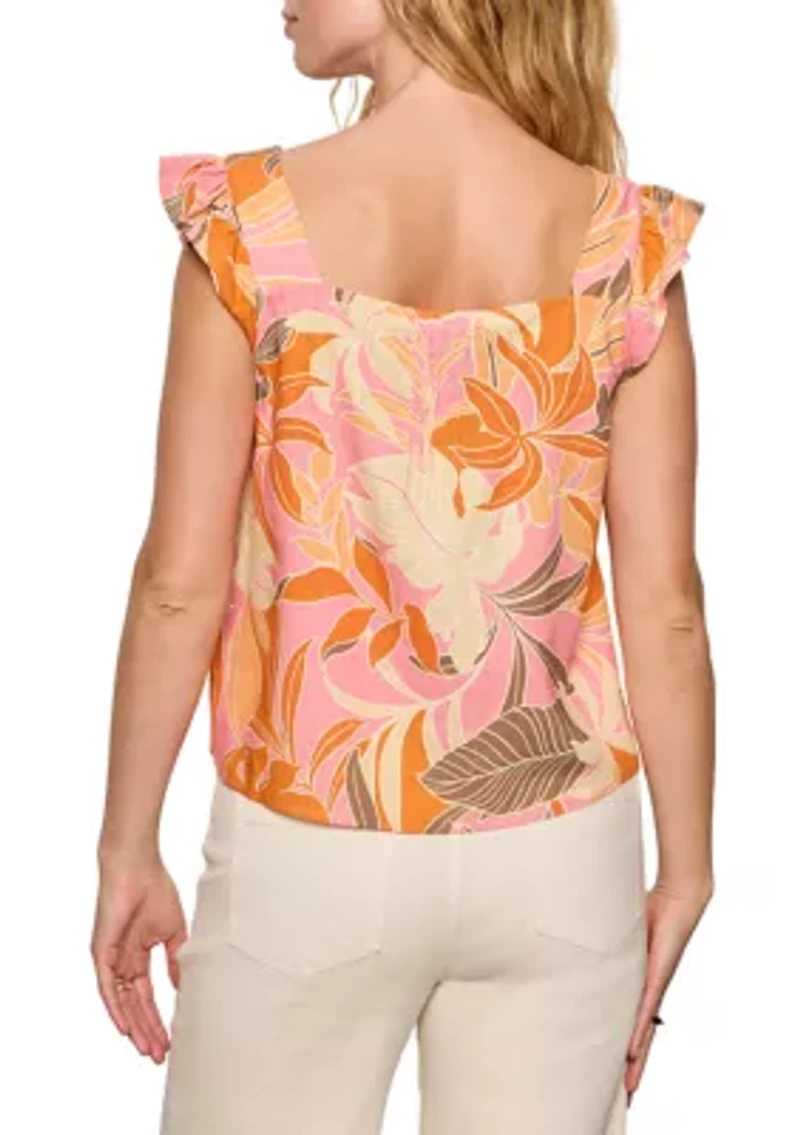 Women's Within Time Button Linen Shell Top