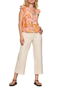 Women's Within Time Button Linen Shell Top