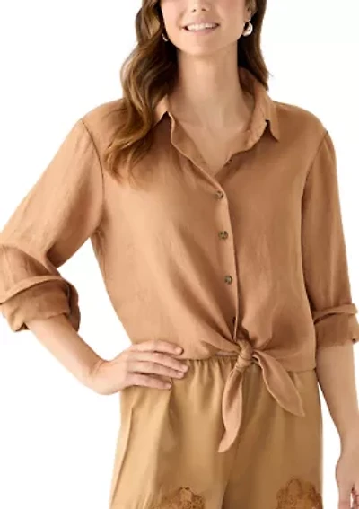 Women's More Love Tie Button Down Shirt