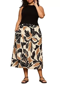 Plus Sandbar Mixed Media Midi Dress