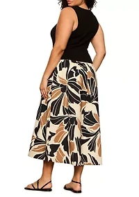 Plus Sandbar Mixed Media Midi Dress
