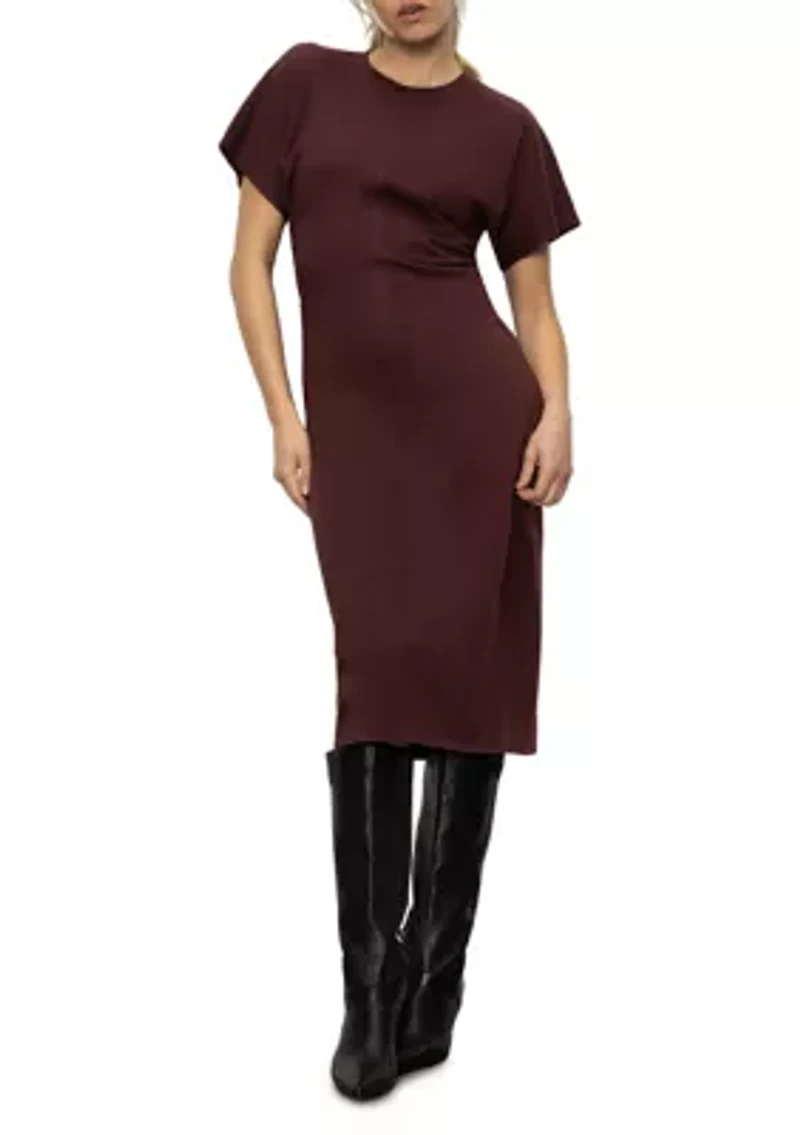 Women's Cinched Waist T-Shirt Dress