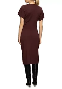 Women's Cinched Waist T-Shirt Dress