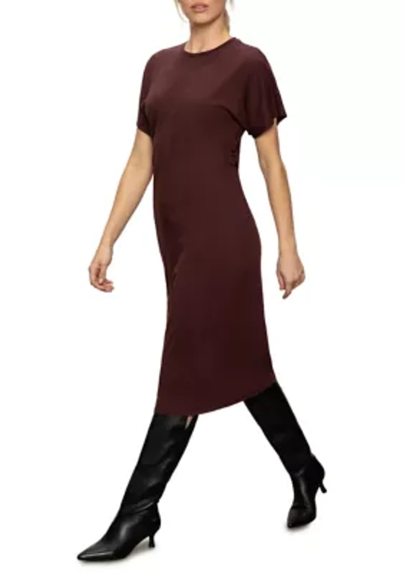 Women's Cinched Waist T-Shirt Dress