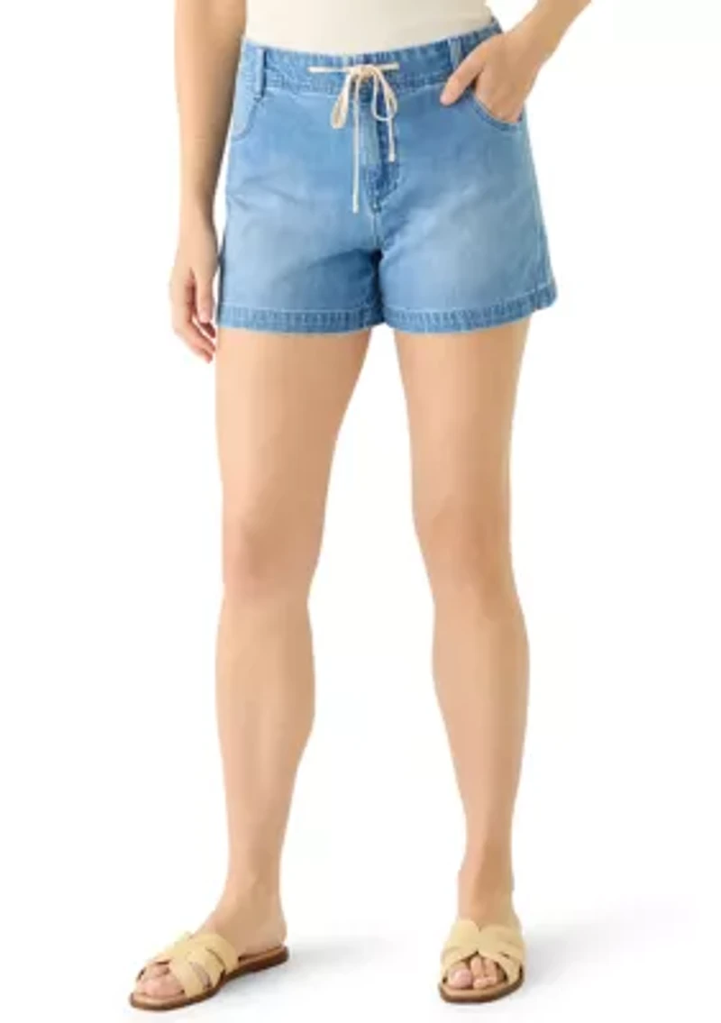 Women's Denim Tie Shorts