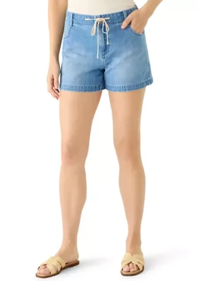 Women's Denim Tie Shorts