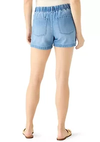Women's Denim Tie Shorts