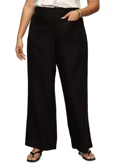 Plus The Linen Marine Wide Leg Pants