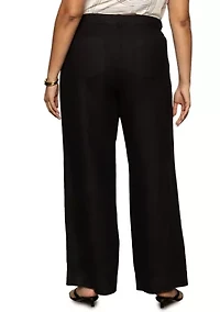 Plus The Linen Marine Wide Leg Pants
