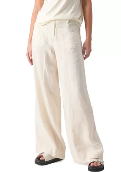 Women's Linen Marine Wide Leg Pants