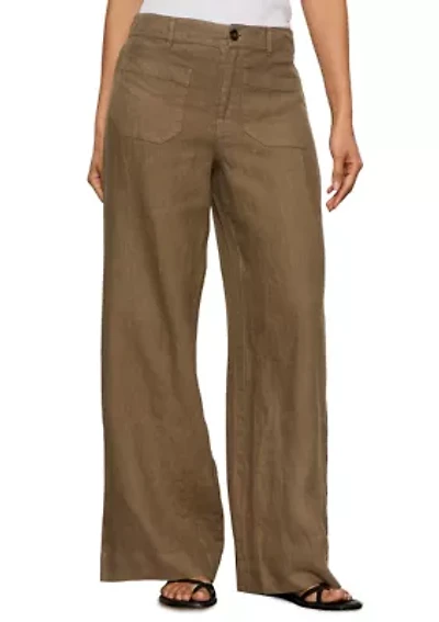 Women's Linen Marine Wide Leg Pants