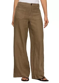 Women's Linen Marine Wide Leg Pants