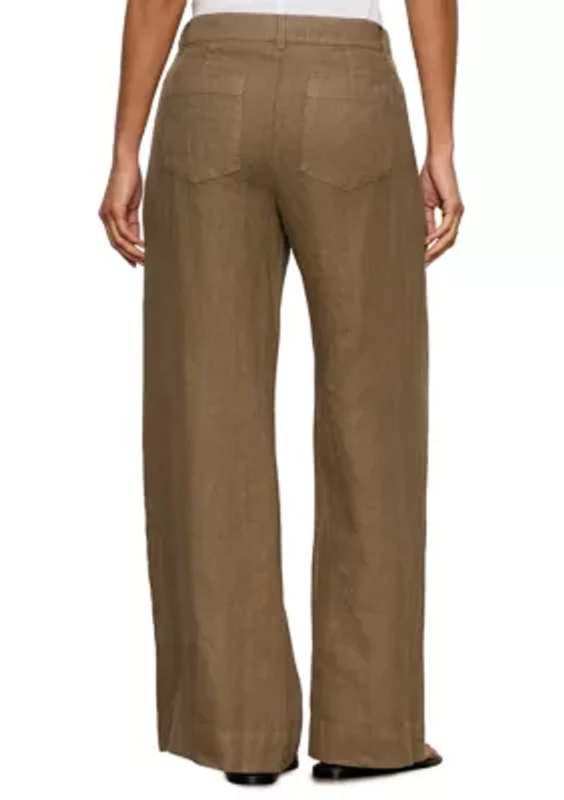 Women's Linen Marine Wide Leg Pants