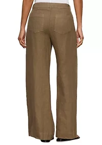 Women's Linen Marine Wide Leg Pants