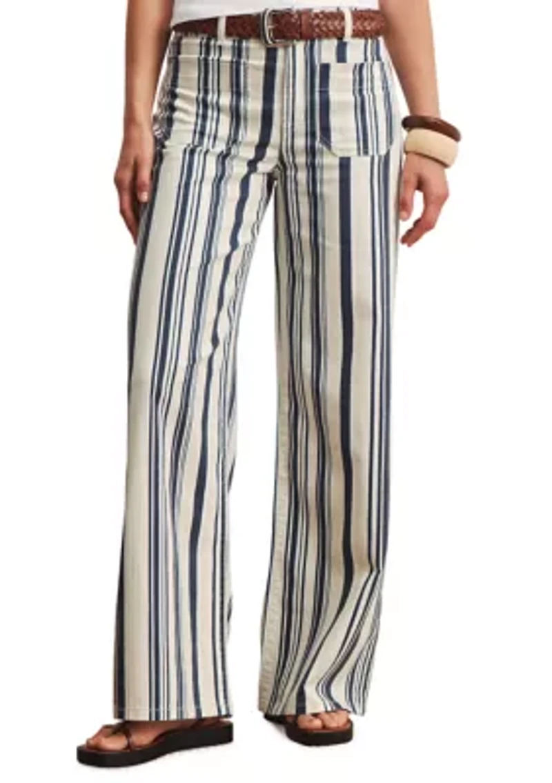 Women's Marine Full Length Striped Jeans
