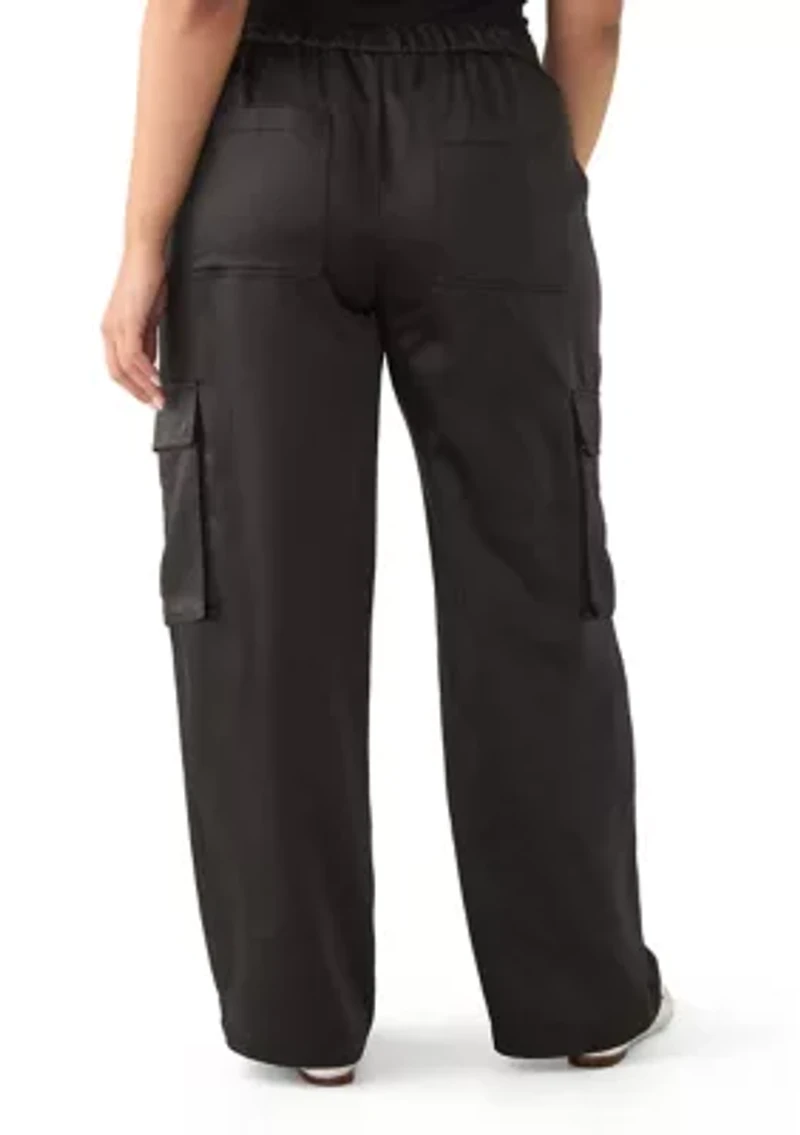 Plus Satin Wide Leg Trousers