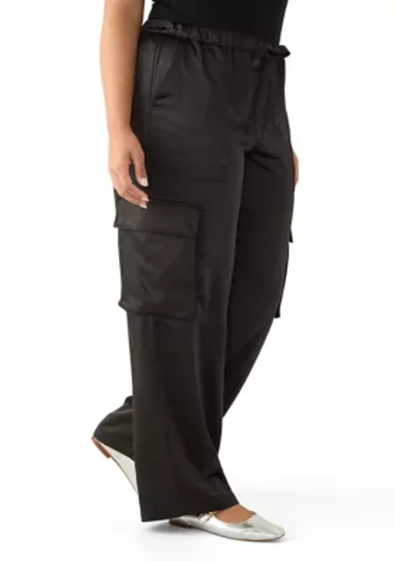 Plus Satin Wide Leg Trousers
