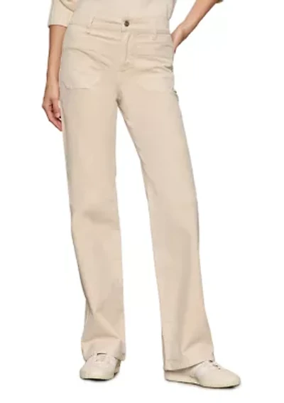 Women's Velveteen Marine Full Length Straight Leg Pants with Stretch