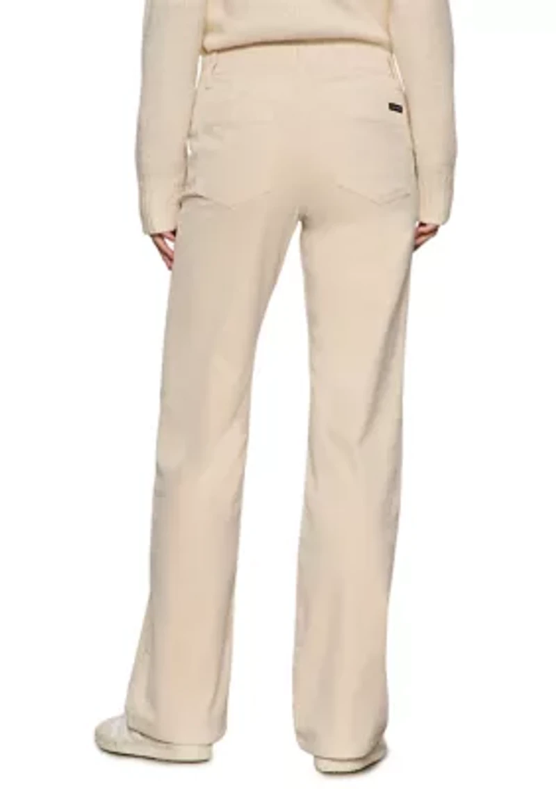 Women's Velveteen Marine Full Length Straight Leg Pants with Stretch