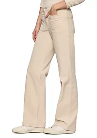 Women's Velveteen Marine Full Length Straight Leg Pants with Stretch