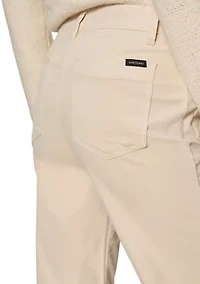 Women's Velveteen Marine Full Length Straight Leg Pants with Stretch