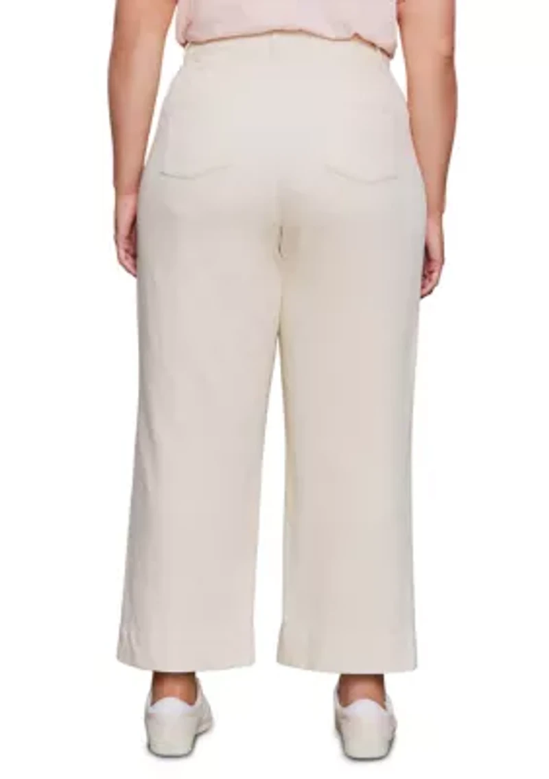 Plus Soft Marine Wide Leg Crop Pants